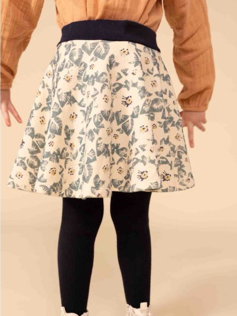 Petit bateau floral brushed circle skirt sz 6